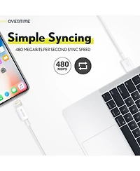 Overtime Mfi Certified Usb C to Lightning 6ft Cable, Fast Charging (OTDCIPUSBTC6WHX3)