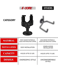 5 Core Guitar Wall Mount Hanger 4Pcs Adjustable Display Wall Hook Holder Hard Wood Base - Gh Abs 4Pcs