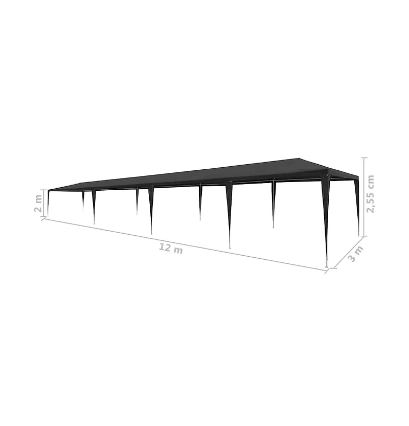 vidaXL Party Tent Anthracite Polyethylene, Steel Large
