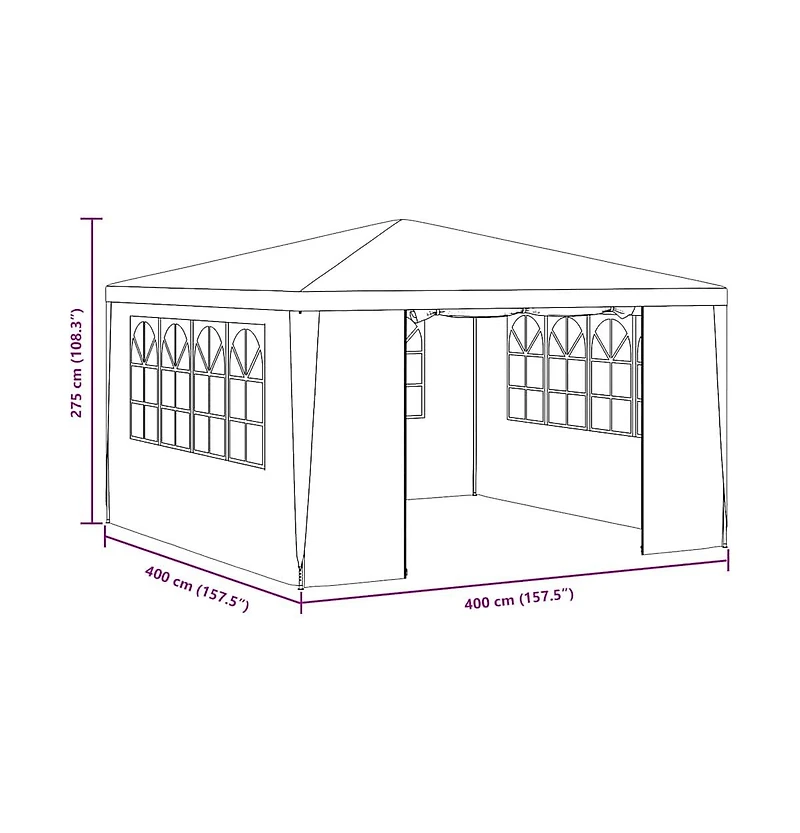 vidaXL Party Tent Green Polyethylene, Steel Large Collapsible