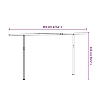 vidaXL Awning Post Set White Iron 177.2 x 96.5 in Adjustable Armrests