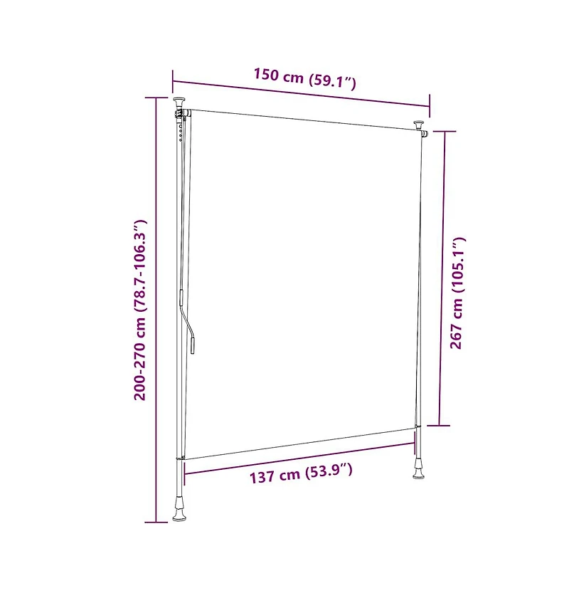 vidaXL Outdoor Roller Blind Blue and White