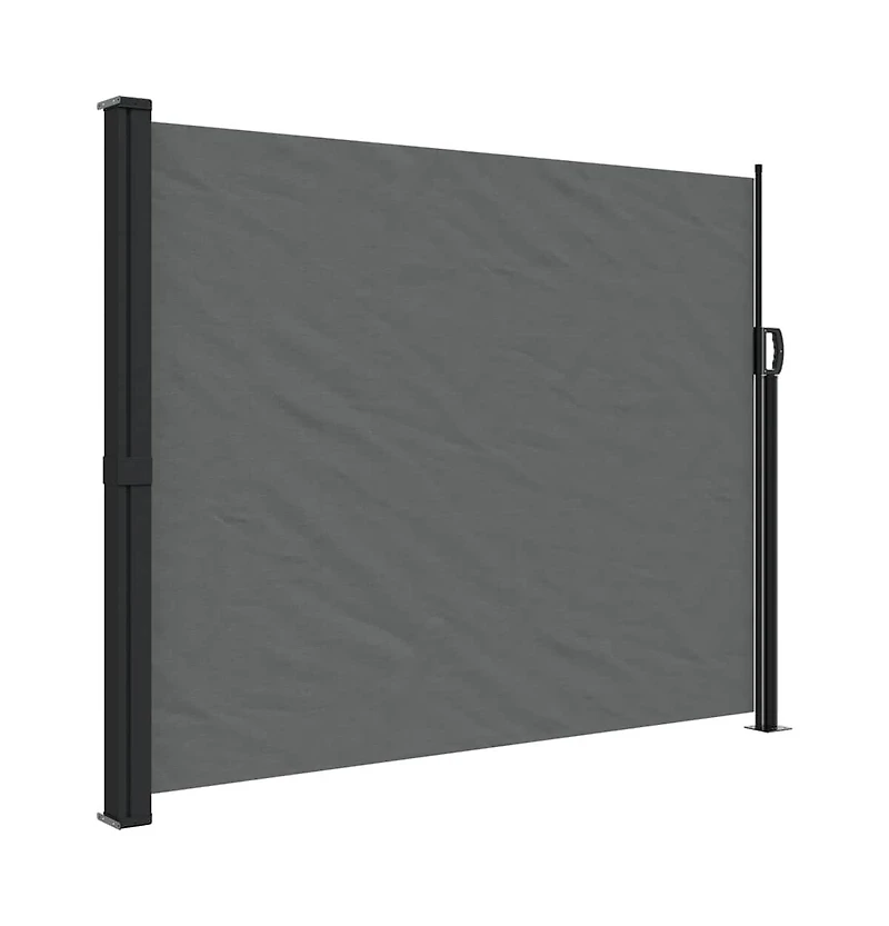 vidaXL Retractable Side Awning Anthracite Polyester with Pu coating