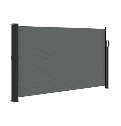Retractable Side Awning Anthracite Polyester with Pu coating