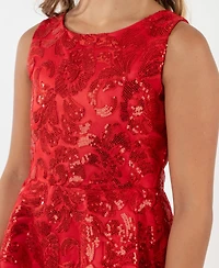 Rare Editions Girls 7-16 Embroidered A-Line Hi-Low Dress