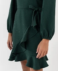 Rare Editions Girls 7-16 Ruffle Detail Wrap Dress