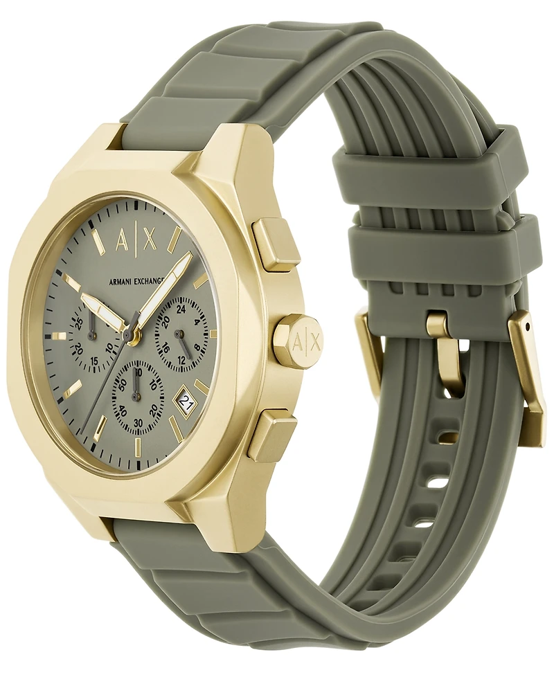 Armani Exchange Men's Sync Chronograph Green Silicone Watch, 42mm