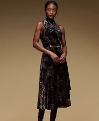 Donna Karan New York Women's Cowl Neck Midi Dress