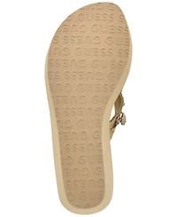 Guess Women's Sutton Charms Eva Thong Wedge Sandals
