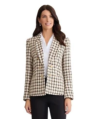 Jones New York Womens Long Sleeve Faux Double Breasted Jacket