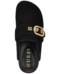 Guess Womens Galavanta Buckle Slip-On Flat Clogs