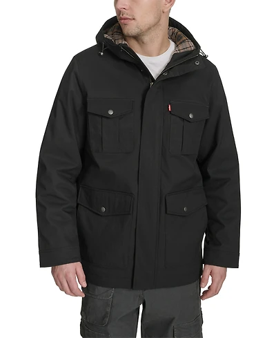 Levi's Men's Field Parka with Plaid Lining Jacket