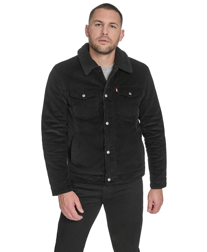 Levi's Men's Corduroy Trucker with Sherpa Collar Jacket