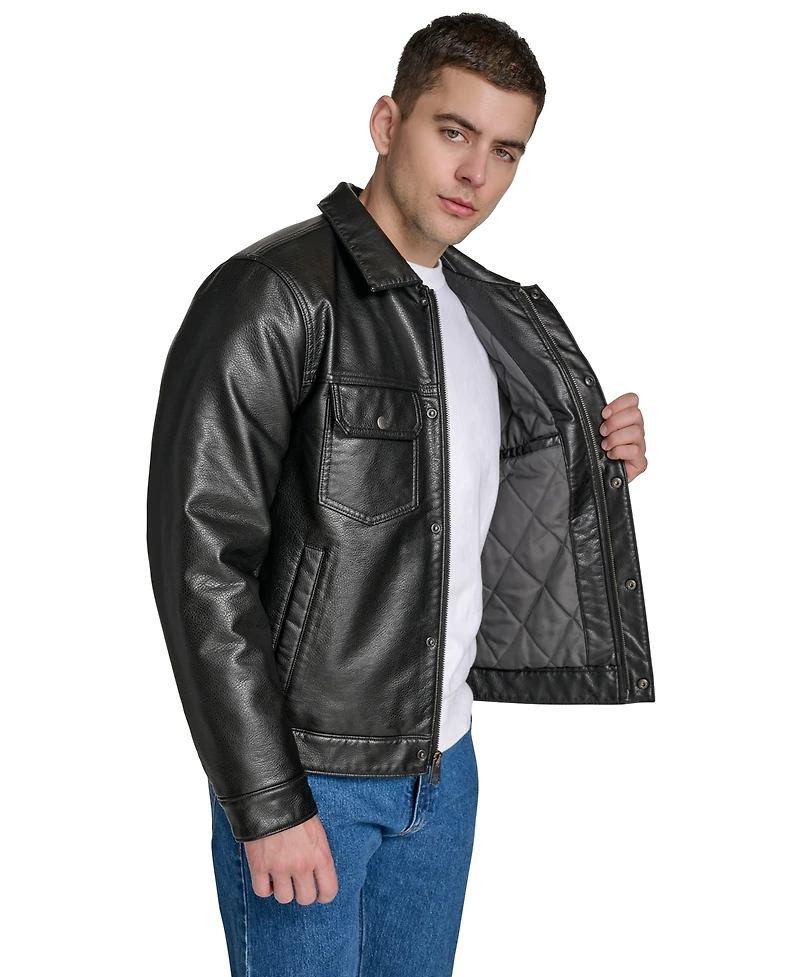 Levi's Men's Faux Leather Trucker Jacket