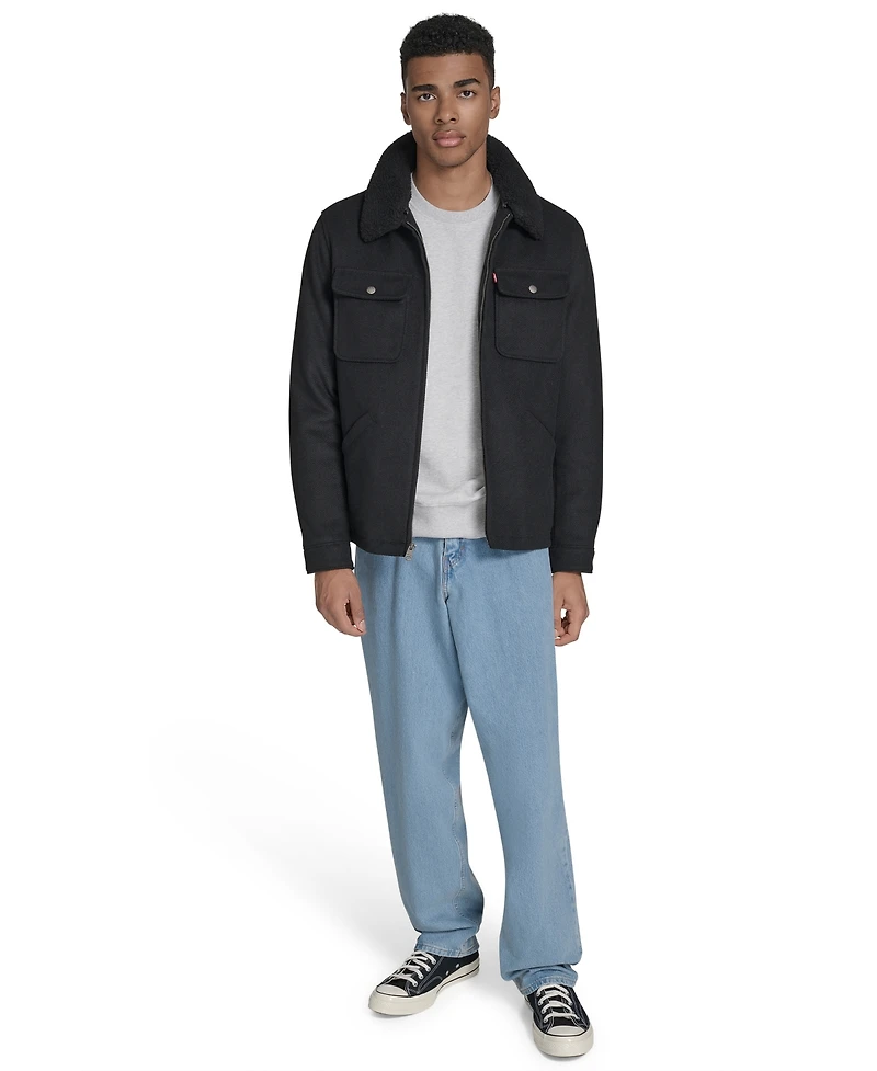Levi's Men's Wool Blend Depot Sherpa Collar Jacket