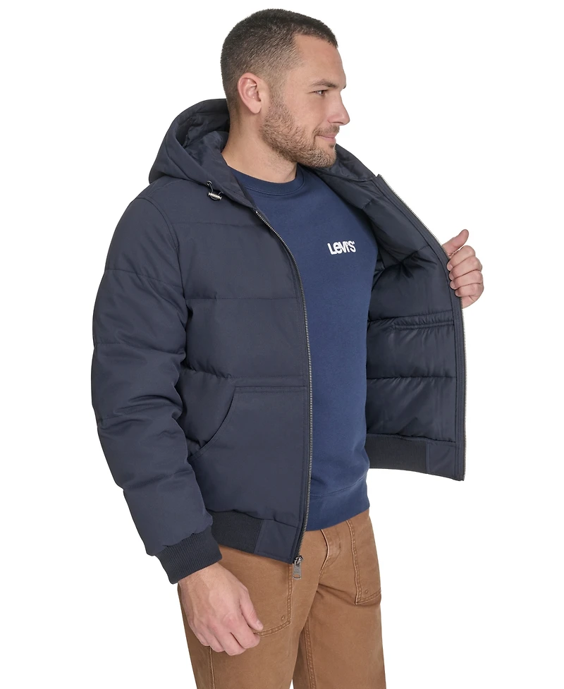 Levi's Men's Quilted Bomber with Hood Jacket
