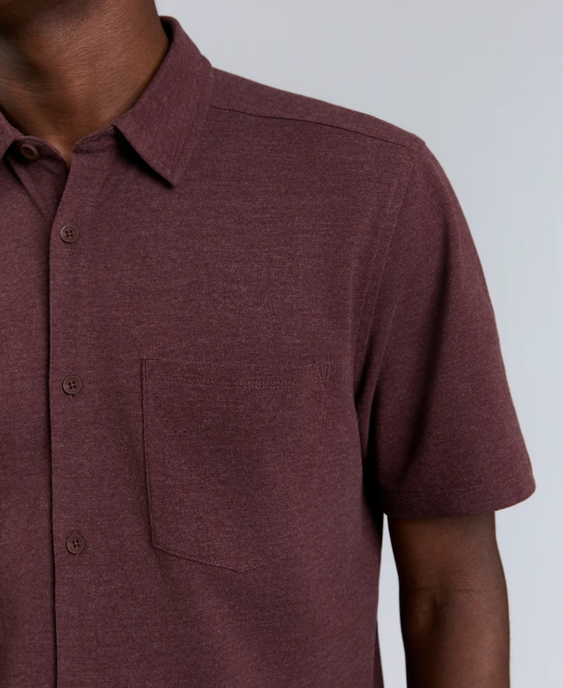 Kenneth Cole Men's Point Collar Short Sleeve Sport Shirt