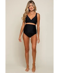 Pinkblush Maternity Black High Waist Bikini Set