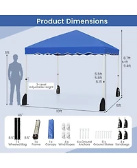Foldable 10 X 10 Feet Pop up Canopy Tent with Wheeled Bag