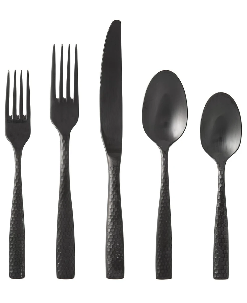 Fortessa Lucca Faceted 20-Piece Flatware Set, Service for 4