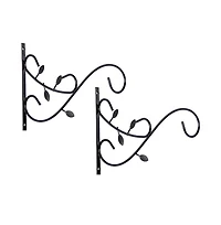 Gardenised Decorative Metal Wall Mounted Hook for Hanging Plants, Bracket Hanger Flower Pot Holder, 2 Pack