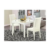 East West Furniture Dining Room Set Linen White