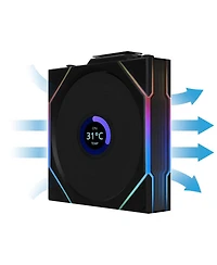 Lian-Li Uni Fan Tl Wireless 1.6" Lcd 120mm Argb Case Fan with Controller, Black, 3-Pack