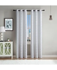 Kate Aurora Contemporary Living 2 Pack Semi Sheer Geometric Grommet Top Curtain Panels - White