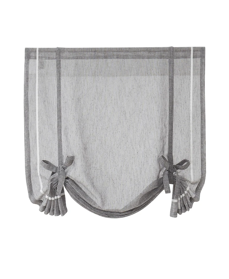 Kate Aurora Rod Pocket Textured Yarn Sheer Tie Up Balloon Curtain Window Panel - 63 in. Long
