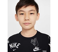 Nike Big Kids Sportswear Printed Cotton T-Shirt