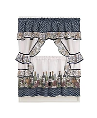GoodGram French Chateau Complete Rod Pocket 3 Piece Cottage Kitchen Curtain Set