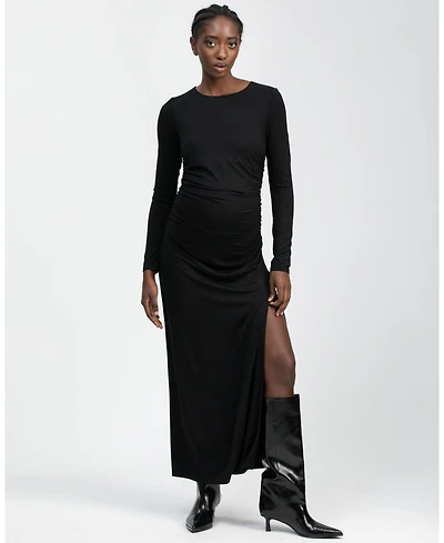 Pietro Brunelli Maternity Boat Neck Maxi Daphne Dress with Side Ruching