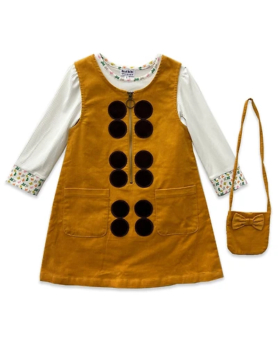 Blueberi Boulevard Girls 2T-6X 3- Piece Applique Jumper, Top and Crossbody Set