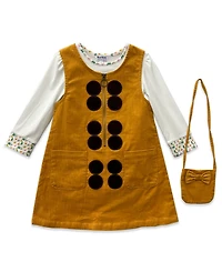 Blueberi Boulevard Girls 2T-6X 3- Piece Applique Jumper, Top and Crossbody Set
