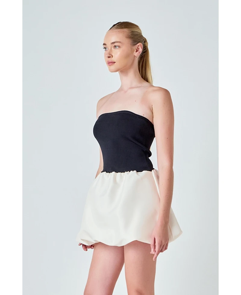 Endless Rose Women's Strapless Voluminous MIni Dress