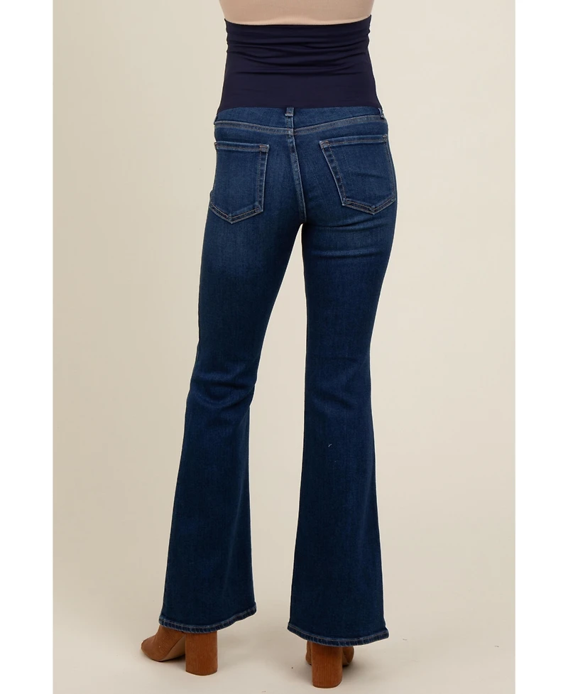 Pinkblush Maternity Navy Blue Flare Leg Jeans