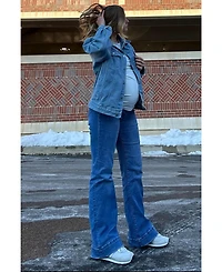 Pinkblush Maternity Blue Wide Hem Flare Jeans