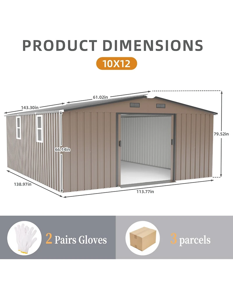 Mondawe 10x12ft Metal Storage Shed
