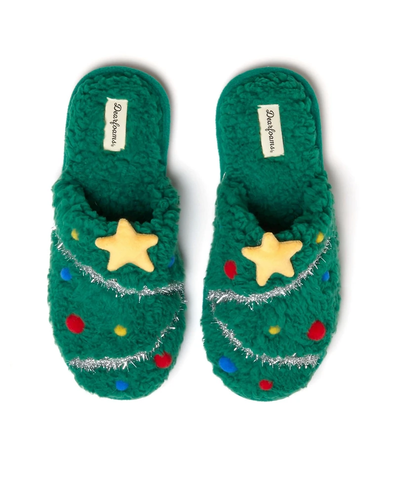 Dearfoams Men's Unisex Novelty Holiday Christmas Scuff Slipper