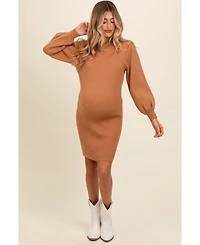 Pinkblush Maternity Camel Bubble Sleeve Sweater Dress