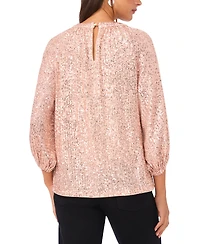 Sam & Jess Women's Sequin Detail Puff Sleeves Top