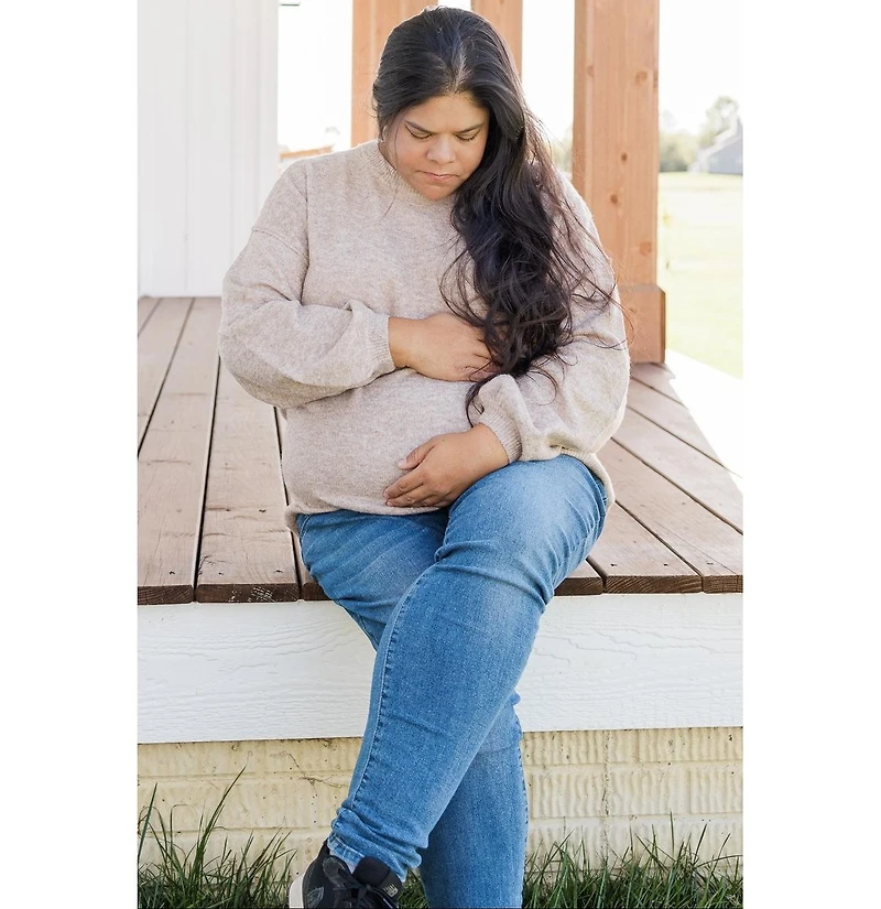 Pinkblush Maternity Taupe Basic Drop Shoulder Sweater