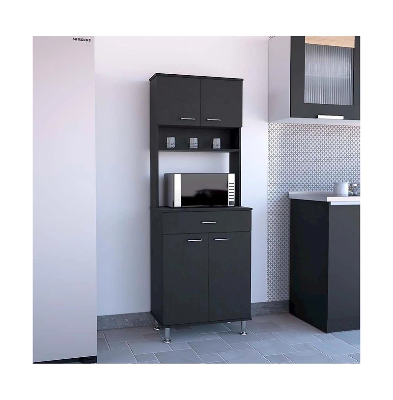 Tuhome Della 60 Pantry Black Mdf