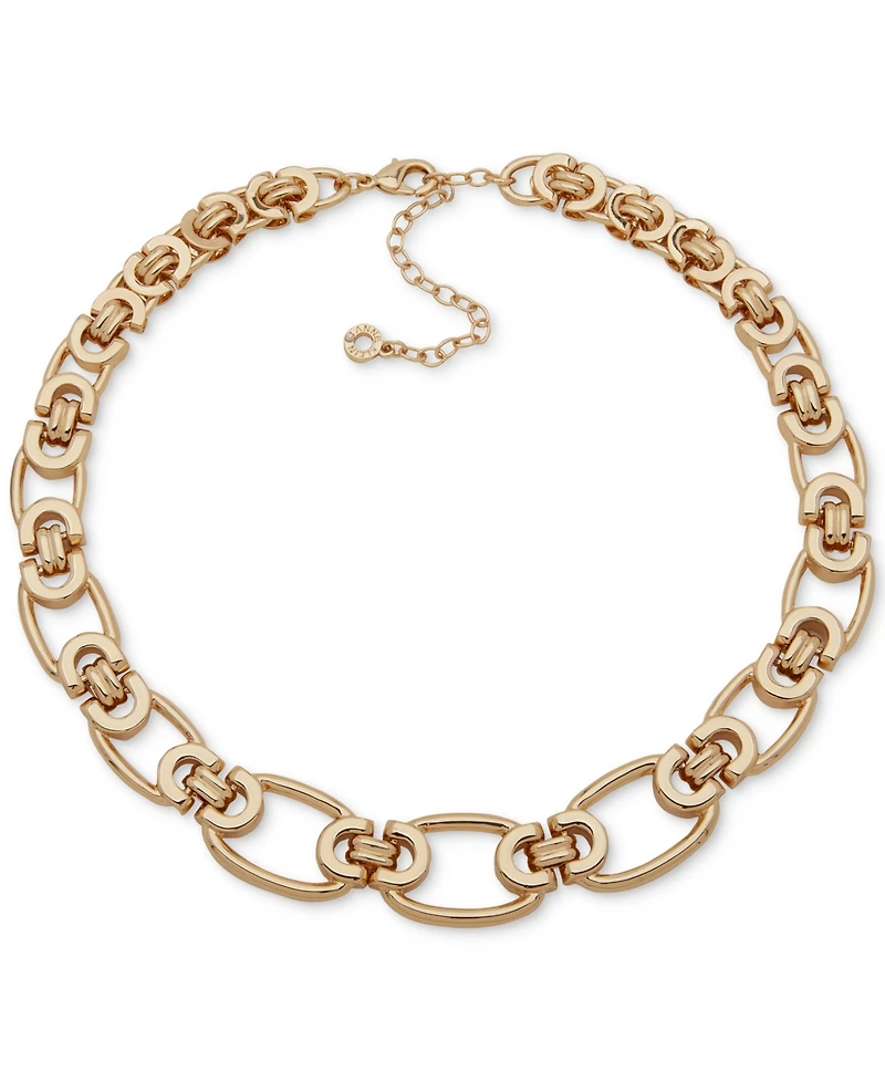 Anne Klein Gold-Tone Oval Linked Chain Collar Necklace