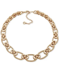 Anne Klein Gold-Tone Oval Linked Chain Collar Necklace