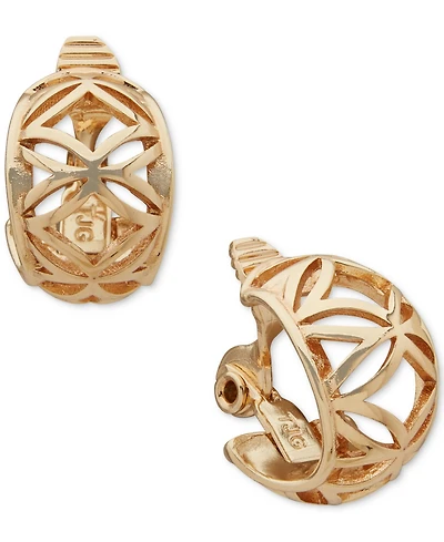 Anne Klein Gold-Tone Cutout Hoop Earrings