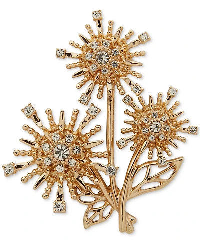 Anne Klein Glass Stones Starburst Flowers Pin