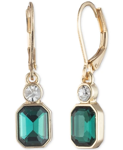 Anne Klein Glass Stone Gold-Tone Drops Earrings