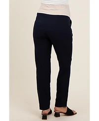 Pinkblush Maternity Navy Blue Pleated Relax Fit Pants