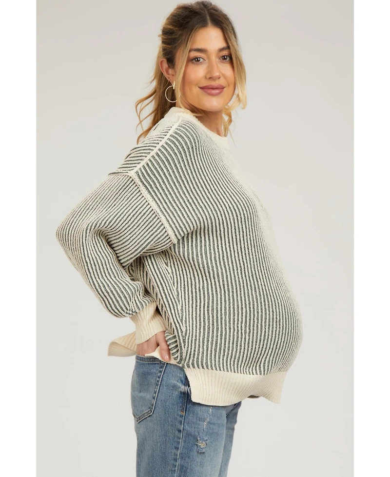 Pinkblush Maternity Ribbed Balloon Sleeve Sweater